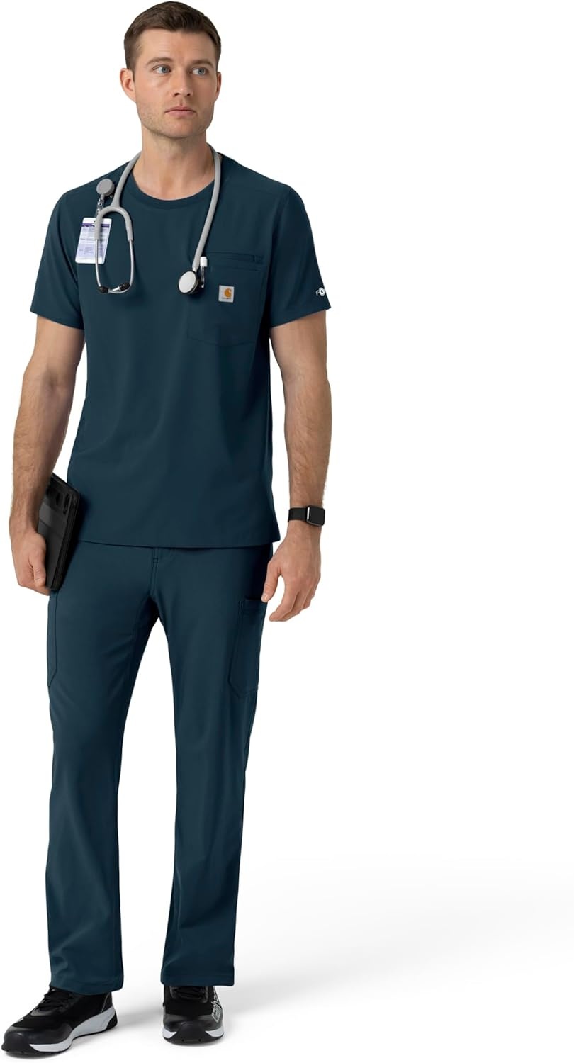 image:imageCarhartt Force CrossFlex Mens Crew Neck Scrub TopNavy