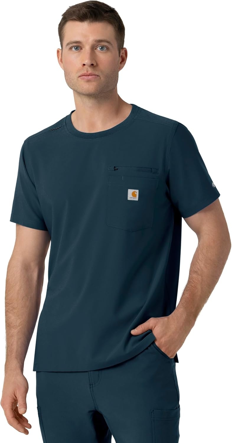 image:imageCarhartt Force CrossFlex Mens Crew Neck Scrub TopNavy