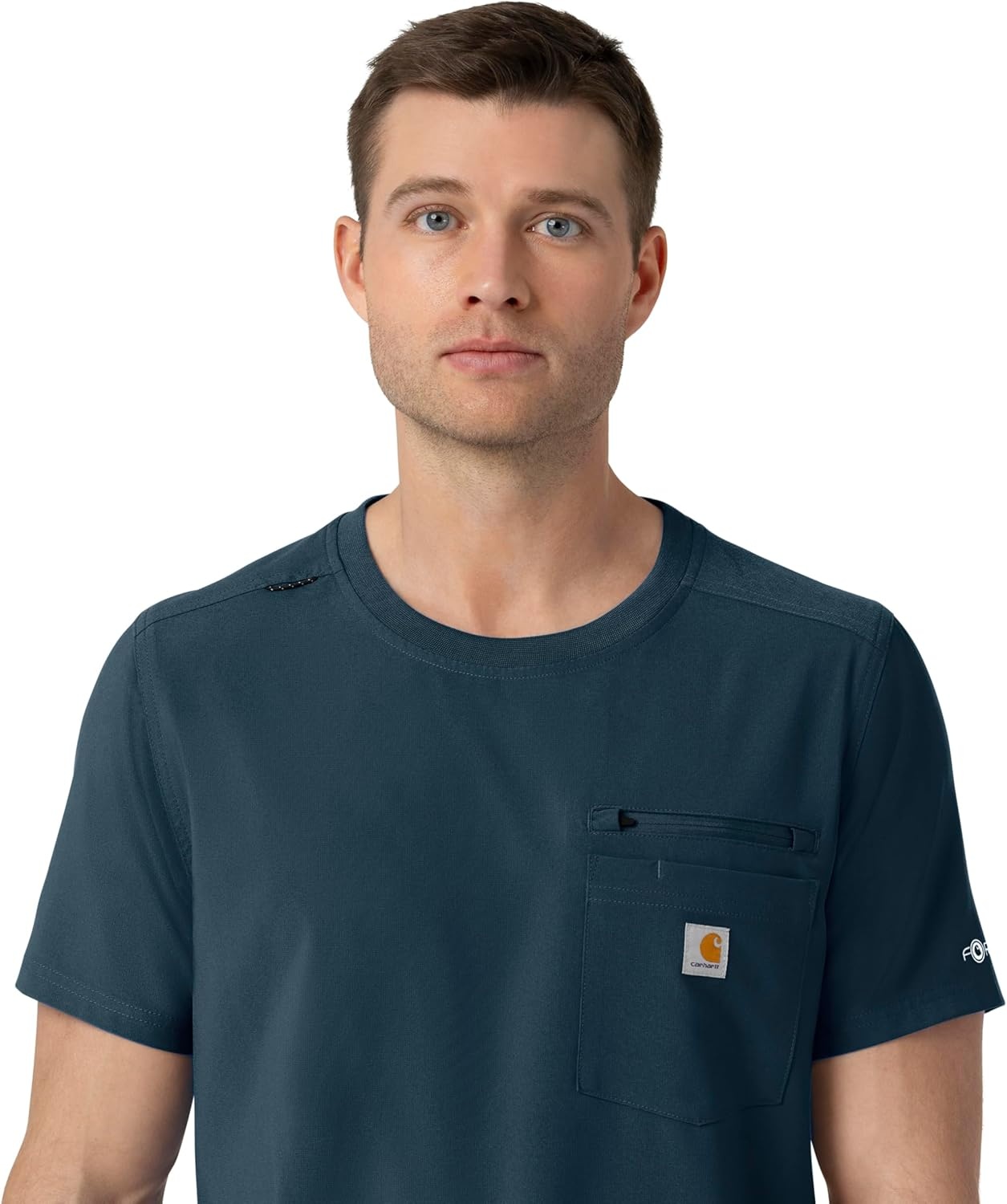 image:imageCarhartt Force CrossFlex Mens Crew Neck Scrub TopNavy
