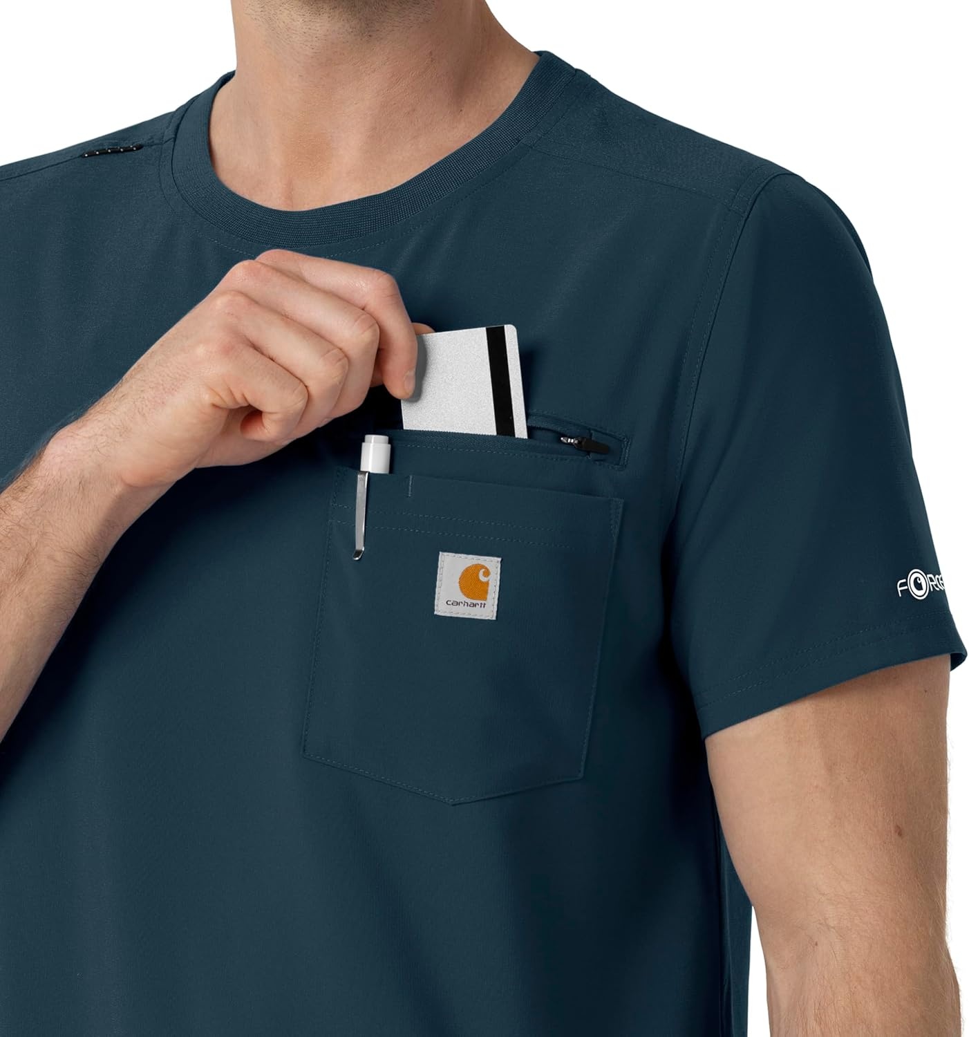 image:imageCarhartt Force CrossFlex Mens Crew Neck Scrub TopNavy