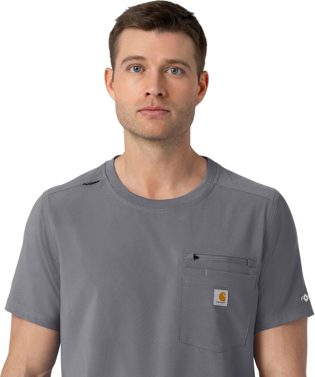 image:imageCarhartt Force CrossFlex Mens Crew Neck Scrub TopPewter