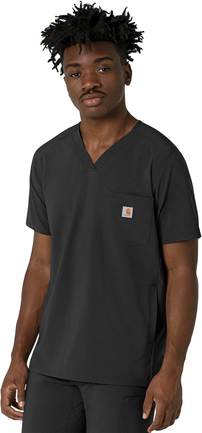 image:imageCarhartt Force CrossFlex Mens VNeck Scrub TopBlack