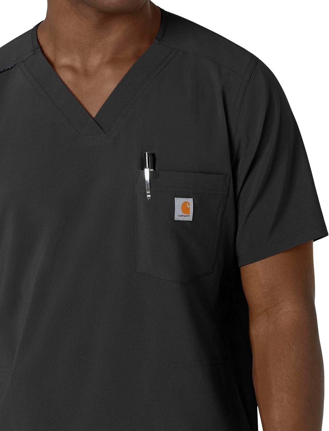 image:imageCarhartt Force CrossFlex Mens VNeck Scrub TopBlack