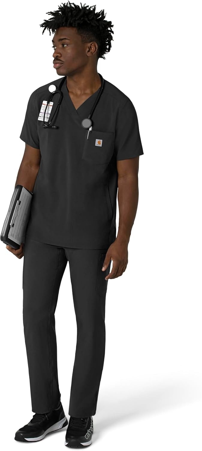 image:imageCarhartt Force CrossFlex Mens VNeck Scrub TopBlack
