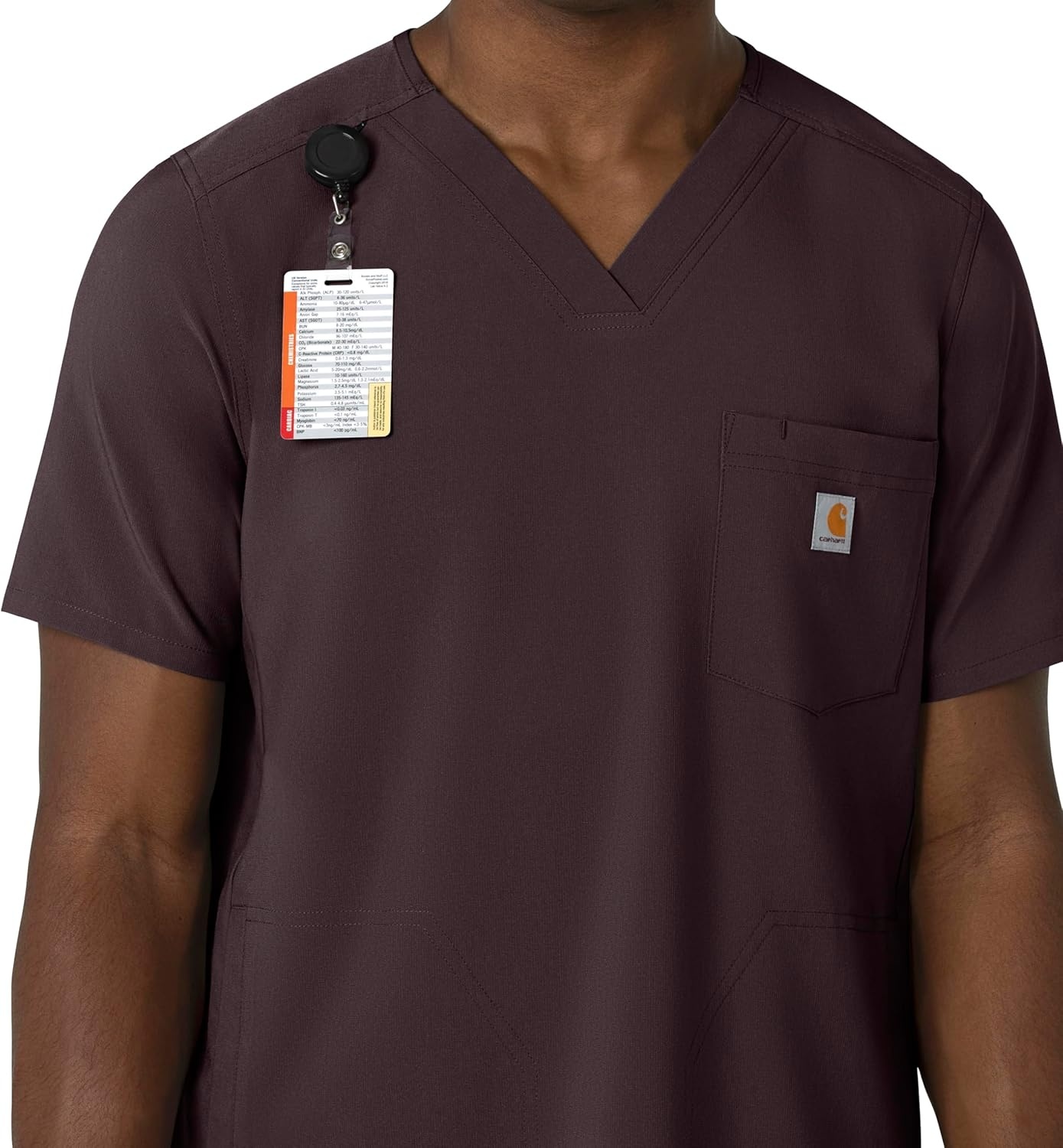 image:imageCarhartt Force CrossFlex Mens VNeck Scrub TopDark Sepia