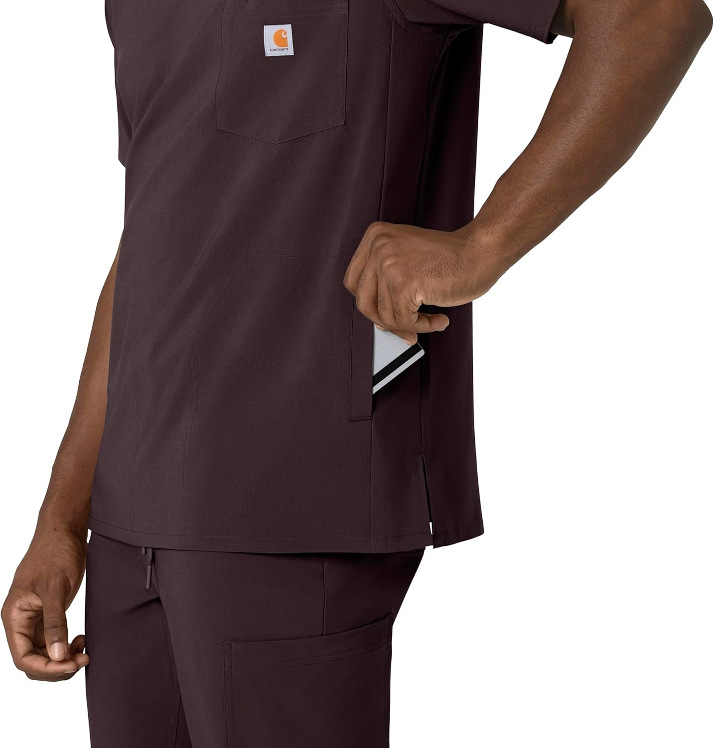 image:imageCarhartt Force CrossFlex Mens VNeck Scrub TopDark Sepia