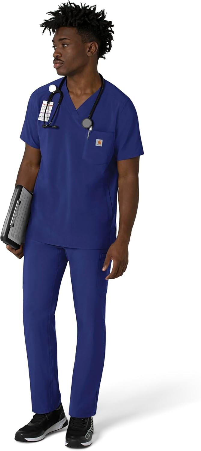 image:imageCarhartt Force CrossFlex Mens VNeck Scrub TopGalaxy Blue