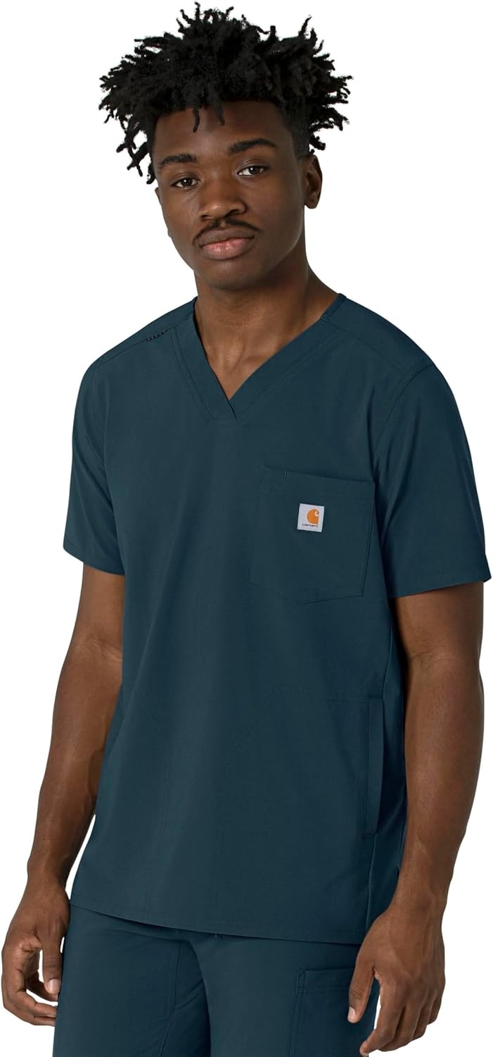 image:imageCarhartt Force CrossFlex Mens VNeck Scrub TopNavy