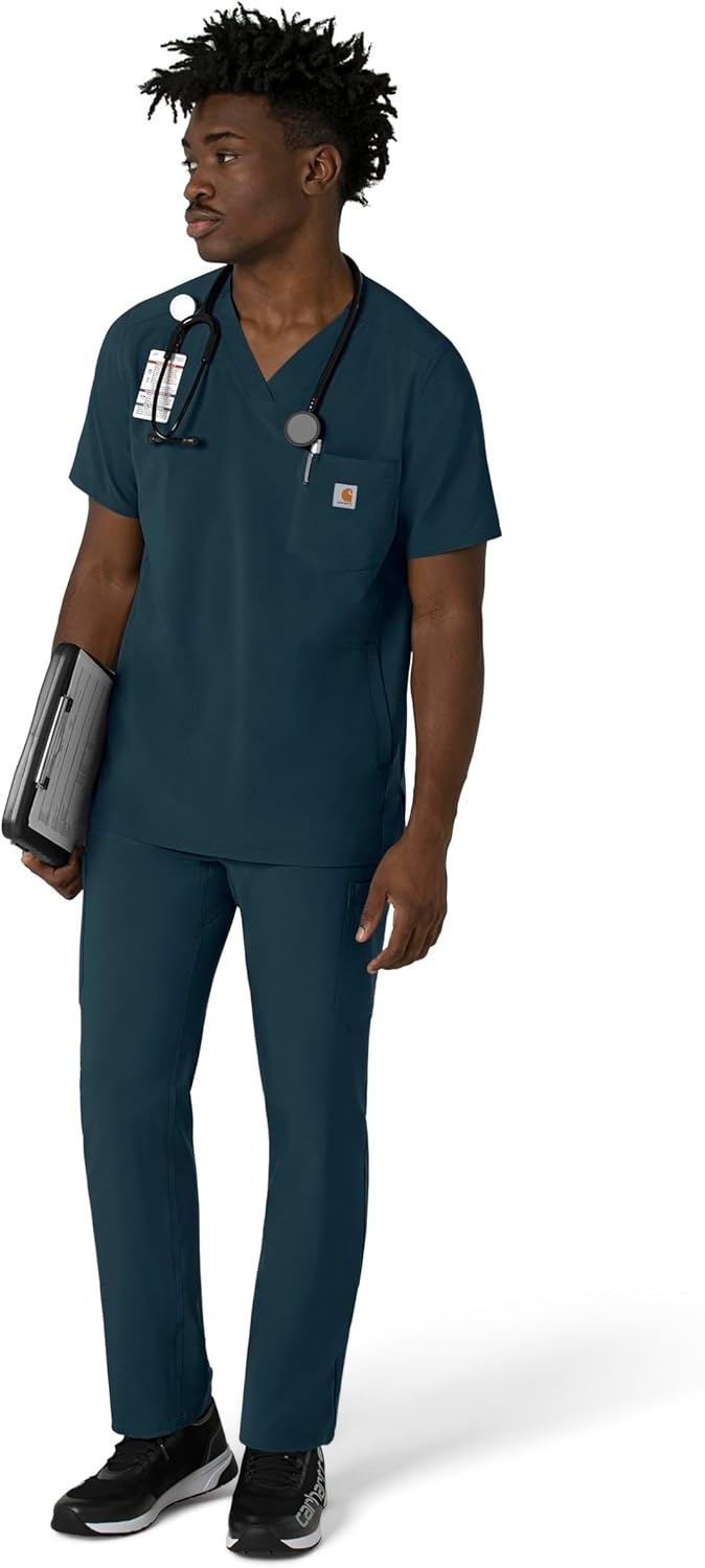 image:imageCarhartt Force CrossFlex Mens VNeck Scrub TopNavy