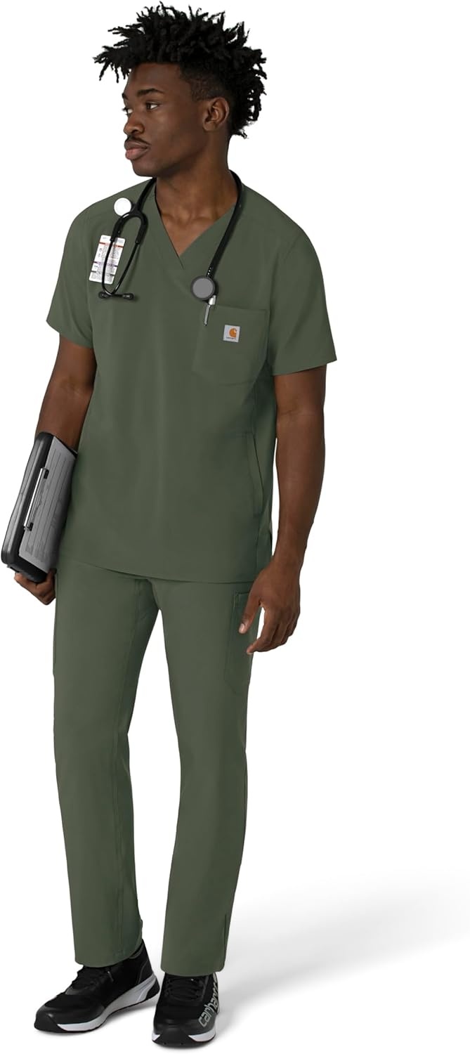 image:imageCarhartt Force CrossFlex Mens VNeck Scrub TopOlive