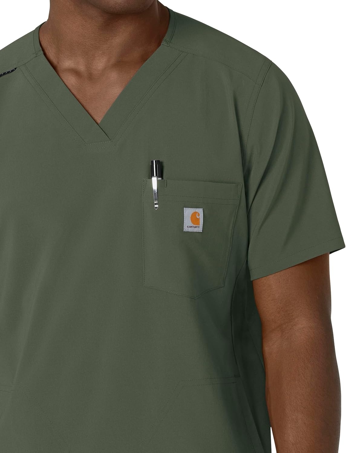 image:imageCarhartt Force CrossFlex Mens VNeck Scrub TopOlive