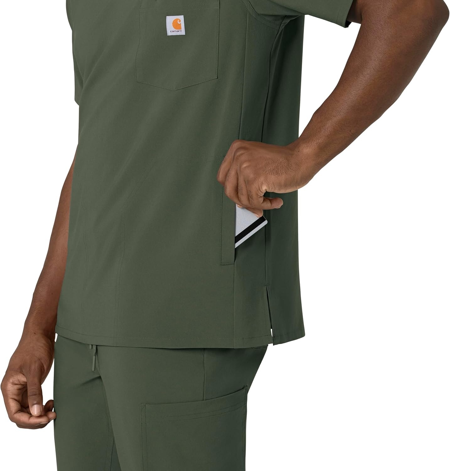 image:imageCarhartt Force CrossFlex Mens VNeck Scrub TopOlive