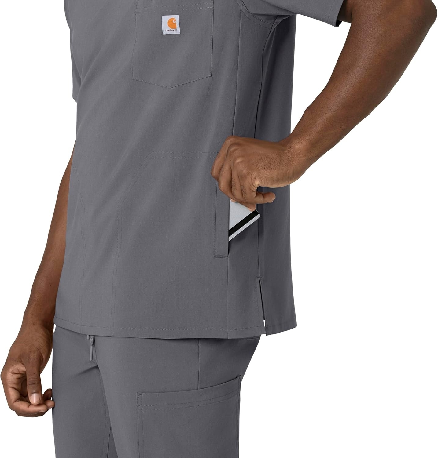 image:imageCarhartt Force CrossFlex Mens VNeck Scrub TopPewter