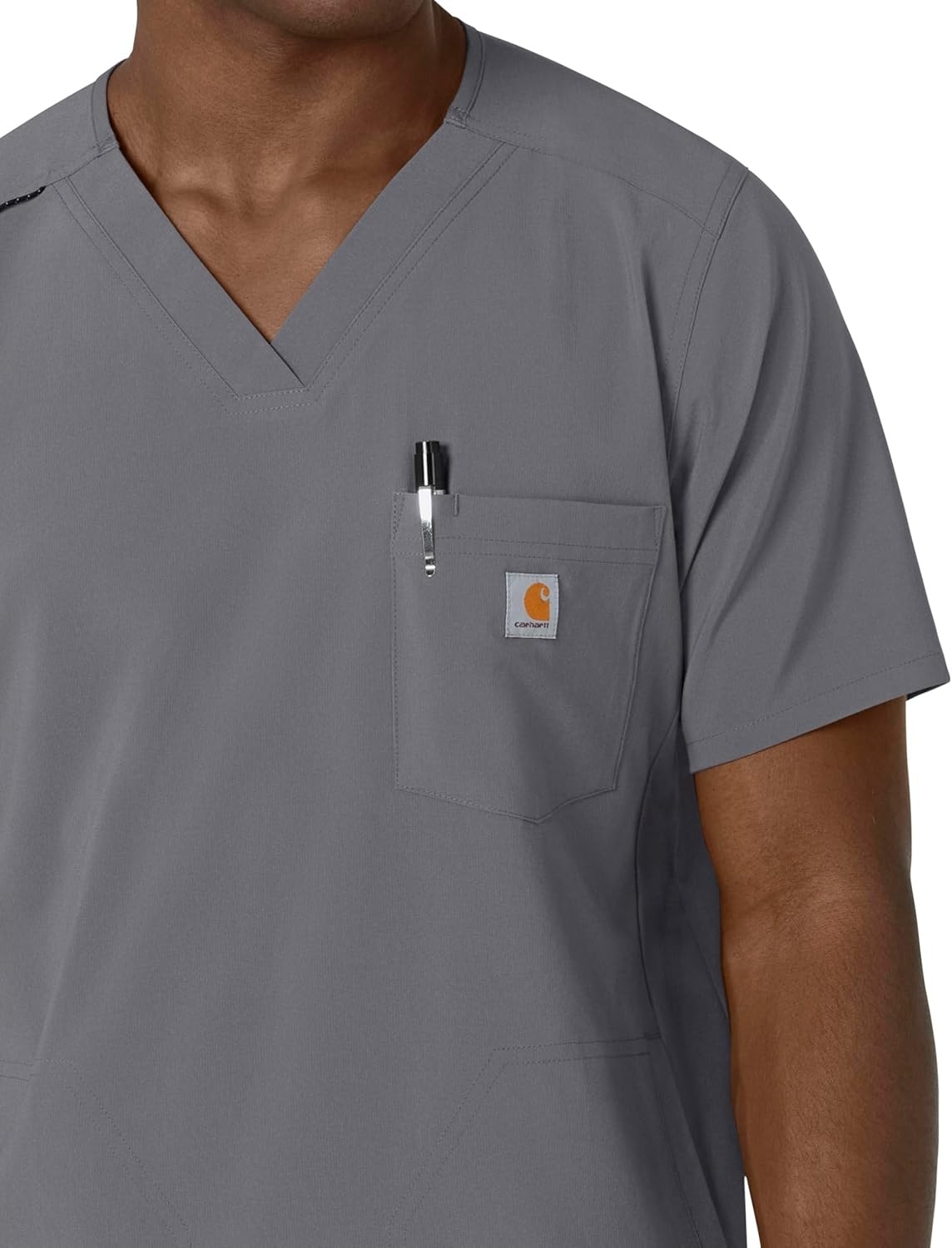 image:imageCarhartt Force CrossFlex Mens VNeck Scrub TopPewter