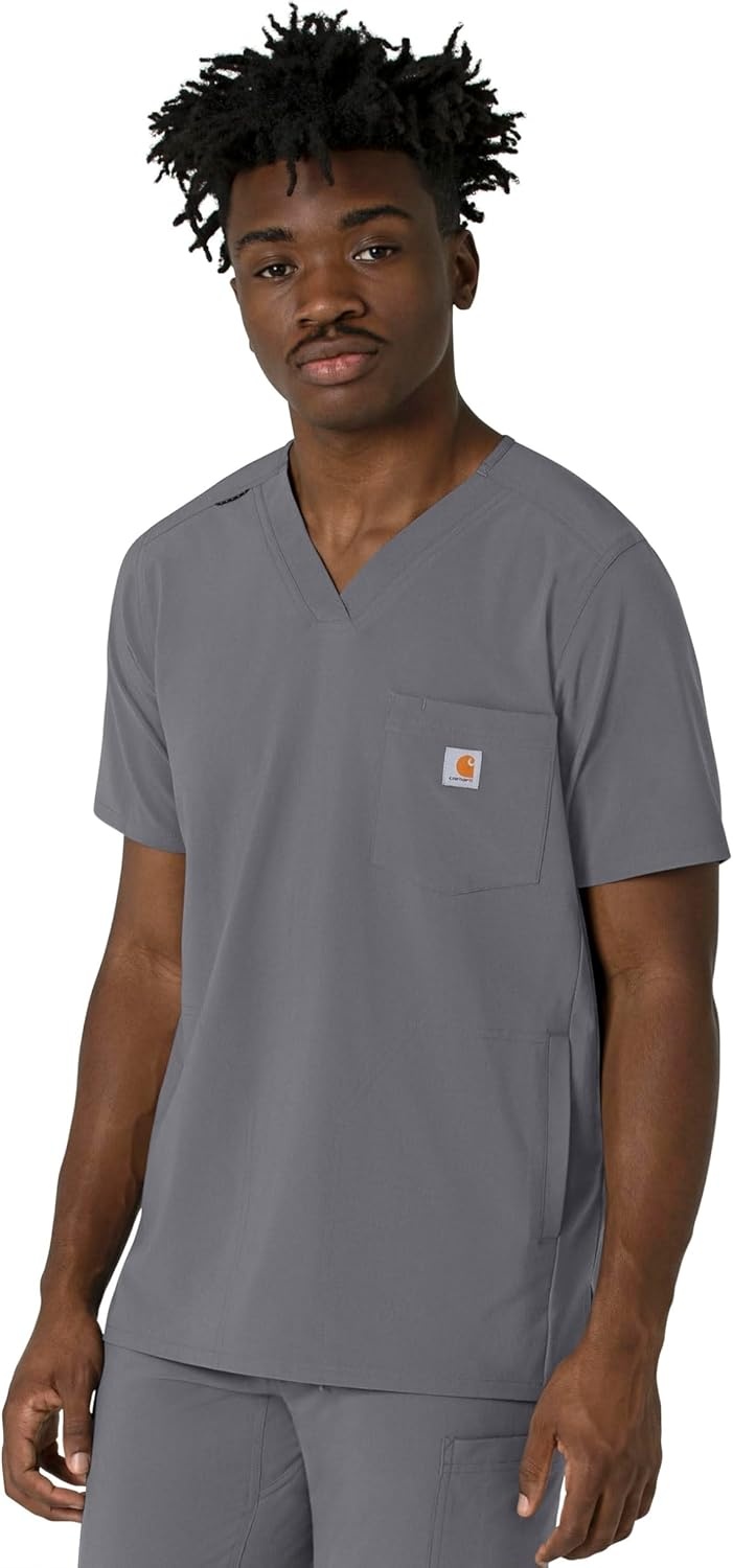 image:imageCarhartt Force CrossFlex Mens VNeck Scrub TopPewter