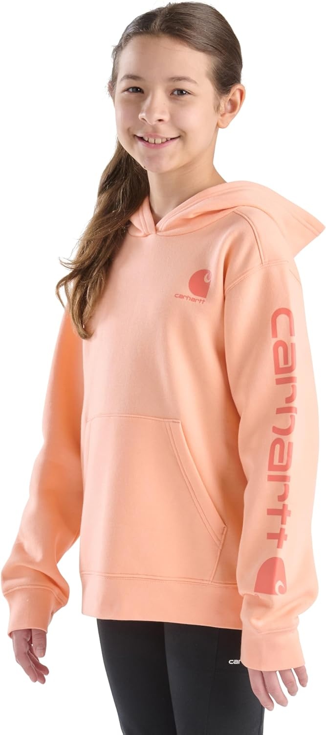 image:imageCarhartt Girls Hooded Pullover SweatshirtPeach Nectar