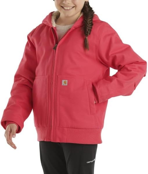 image:imageCarhartt Girls Zip Front Flannel Quilt Lined Hooded Active JacRaspberry