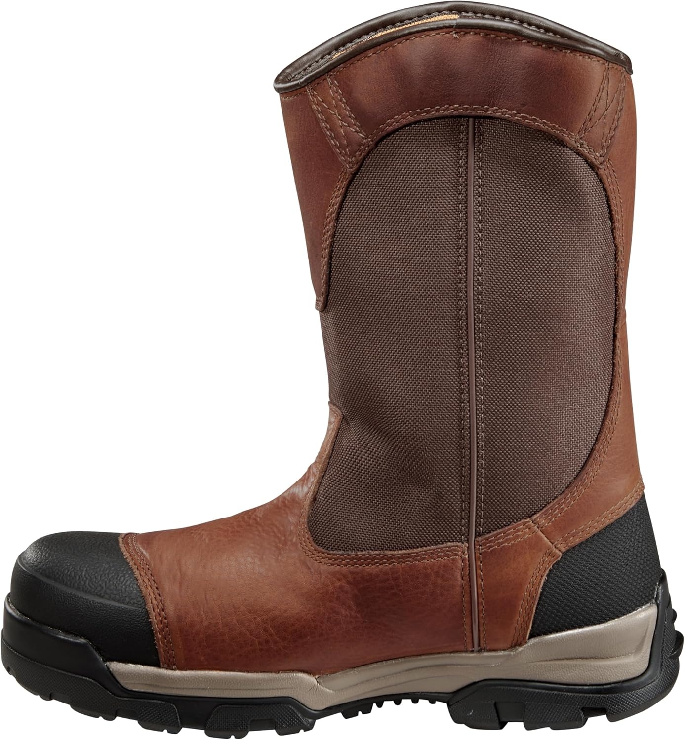 image:imageCarhartt Ground Force 10 Waterproof Wellington Boot Breathable Composite Toe Work Boots for Men with EVA Midsole and Traction Outsole EH RatedRedBrown