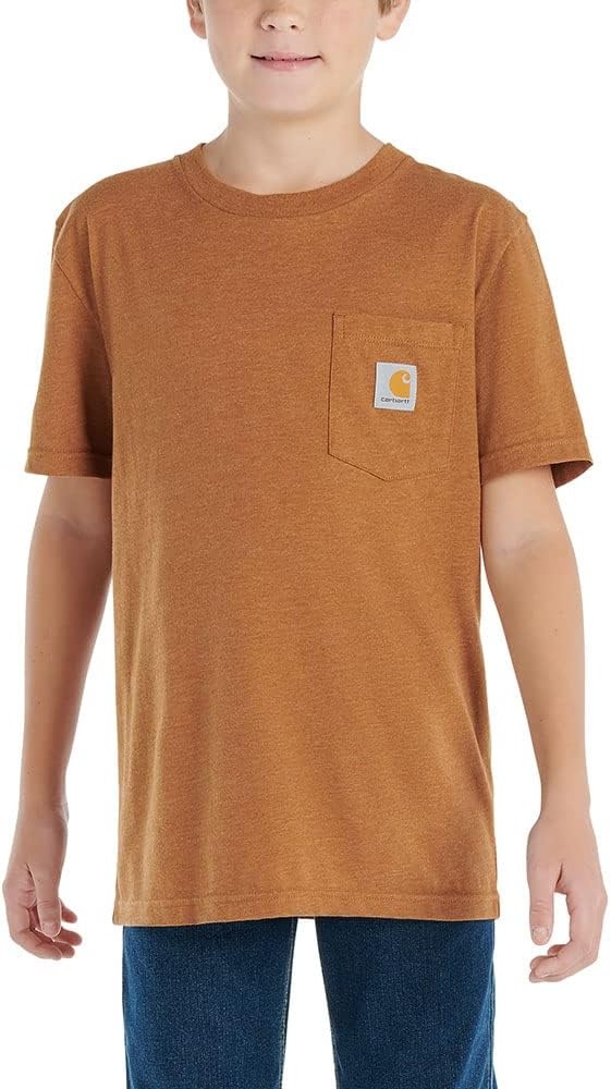 image:imageCarhartt Kids CA6375 ShortSleeve Pocket TShirt BoysBrown Heather