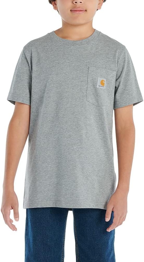 image:imageCarhartt Kids CA6375 ShortSleeve Pocket TShirt BoysCharcoal Heather