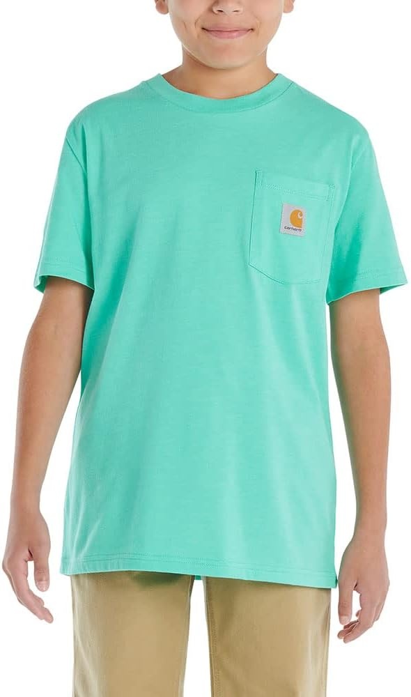 image:imageCarhartt Kids CA6375 ShortSleeve Pocket TShirt BoysCockatoo Heather