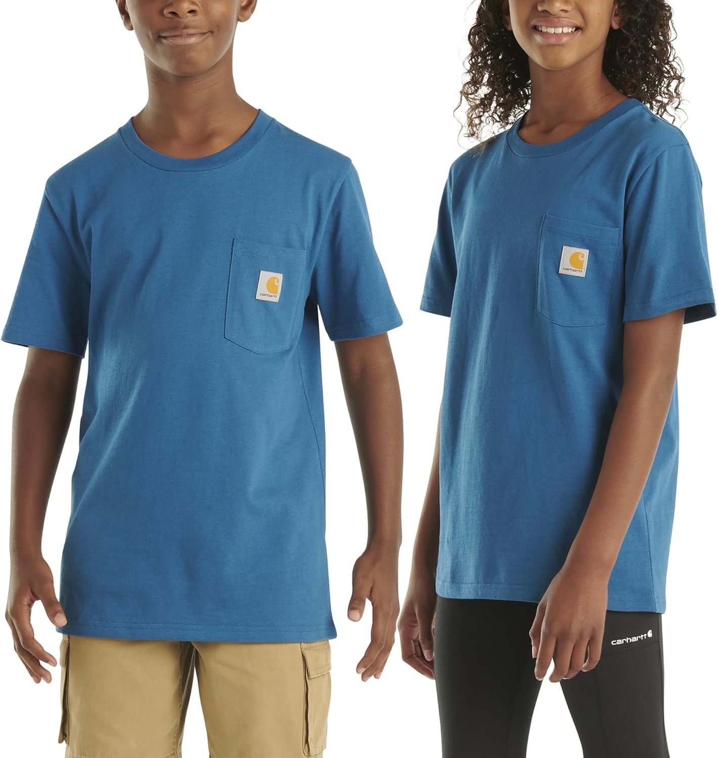 image:imageCarhartt Kids CA6375 ShortSleeve Pocket TShirt BoysDeep Lagoon