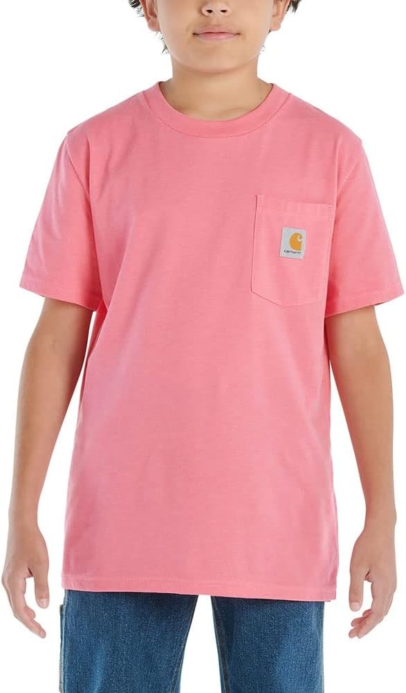 image:imageCarhartt Kids CA6375 ShortSleeve Pocket TShirt BoysPink Lemonade Heather