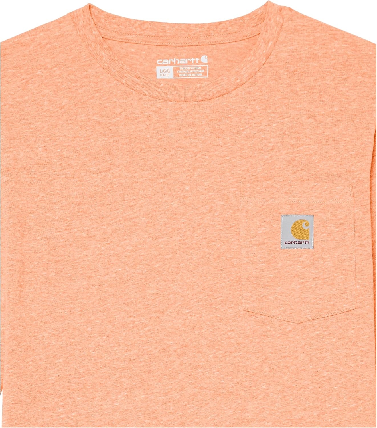 image:imageCarhartt Kids CA6619 LongSleeve Graphic Pocket TShirtMock Orange Heather