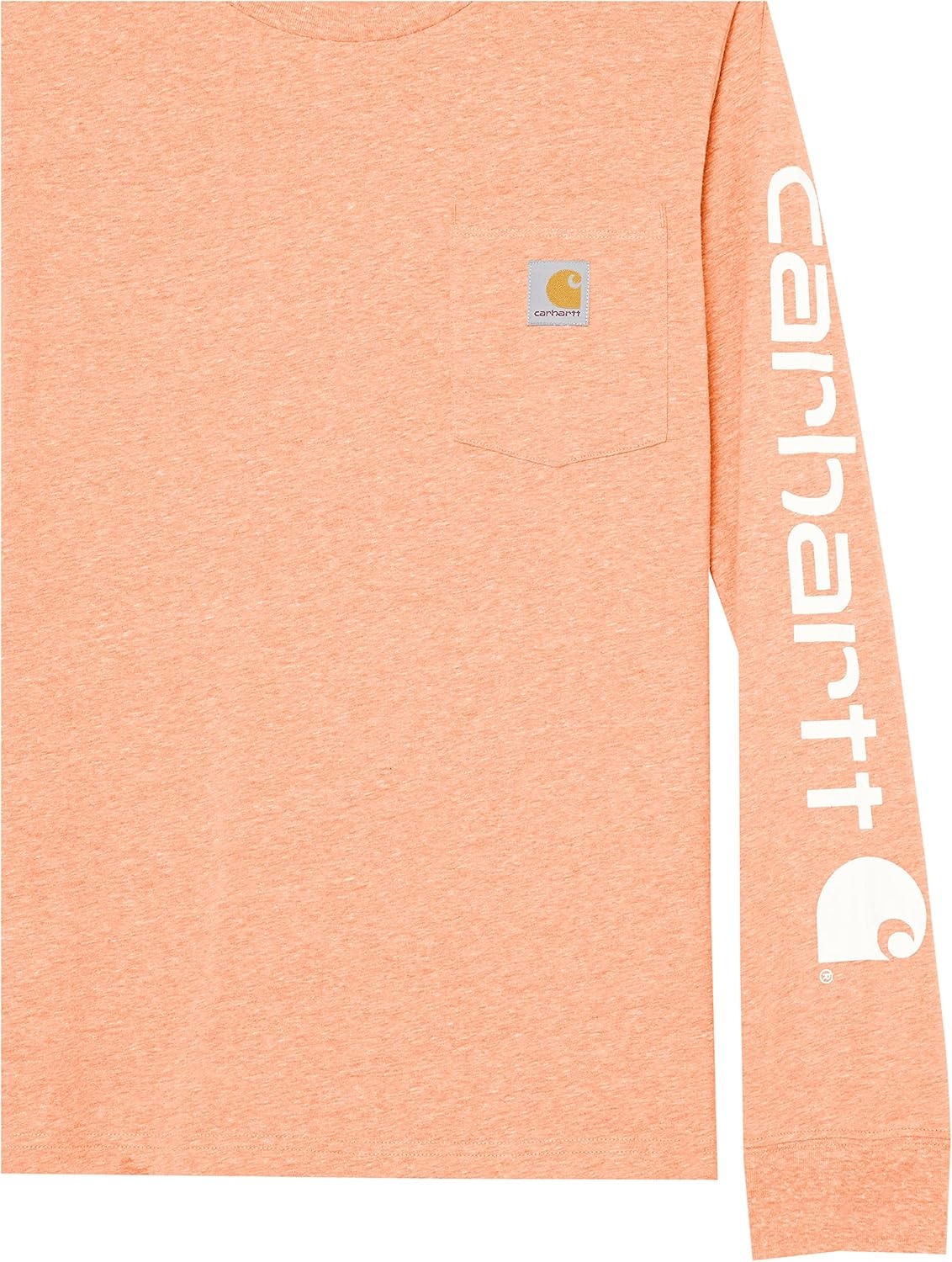 image:imageCarhartt Kids CA6619 LongSleeve Graphic Pocket TShirtMock Orange Heather