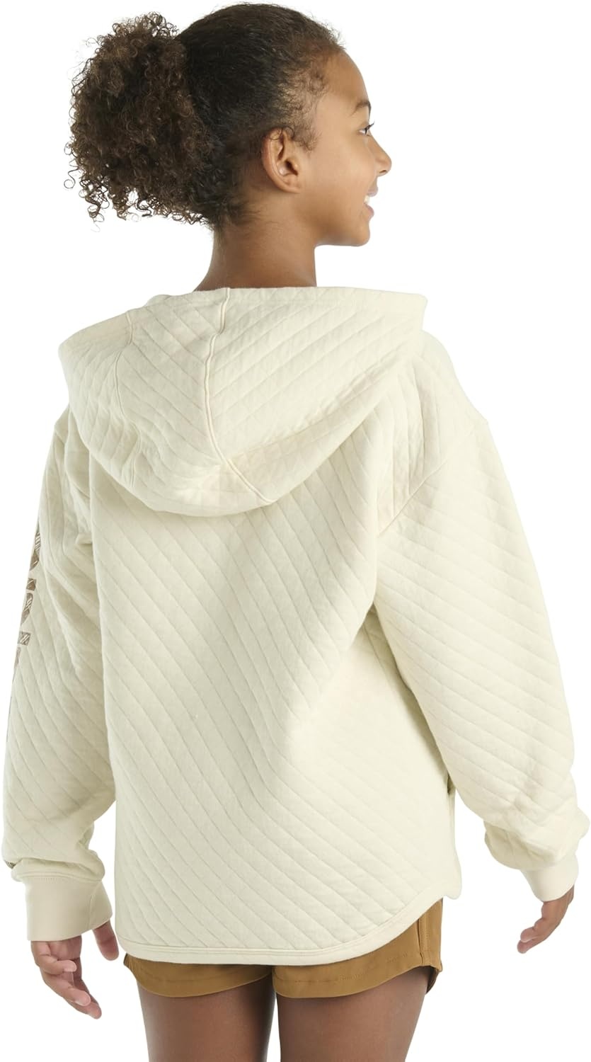 image:imageCarhartt Kids CA7108 LongSleeve Quilted Jersey Half Zip Sweatshirt GirlsLight Beige