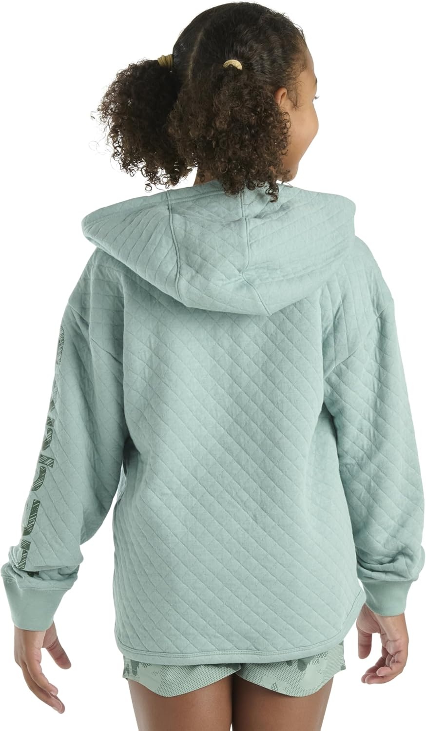 image:imageCarhartt Kids CA7108 LongSleeve Quilted Jersey Half Zip Sweatshirt GirlsMed Green
