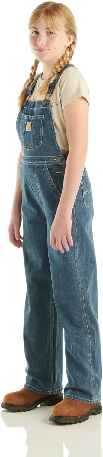 image:imageCarhartt Kids CM9756 Unlined Denim Bib Overall GirlsMedium Wash
