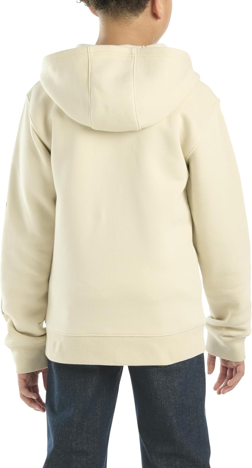 image:imageCarhartt Kids CP8675 LongSleeve FullZip Logo Sweatshirt BoysLight Malt Beige