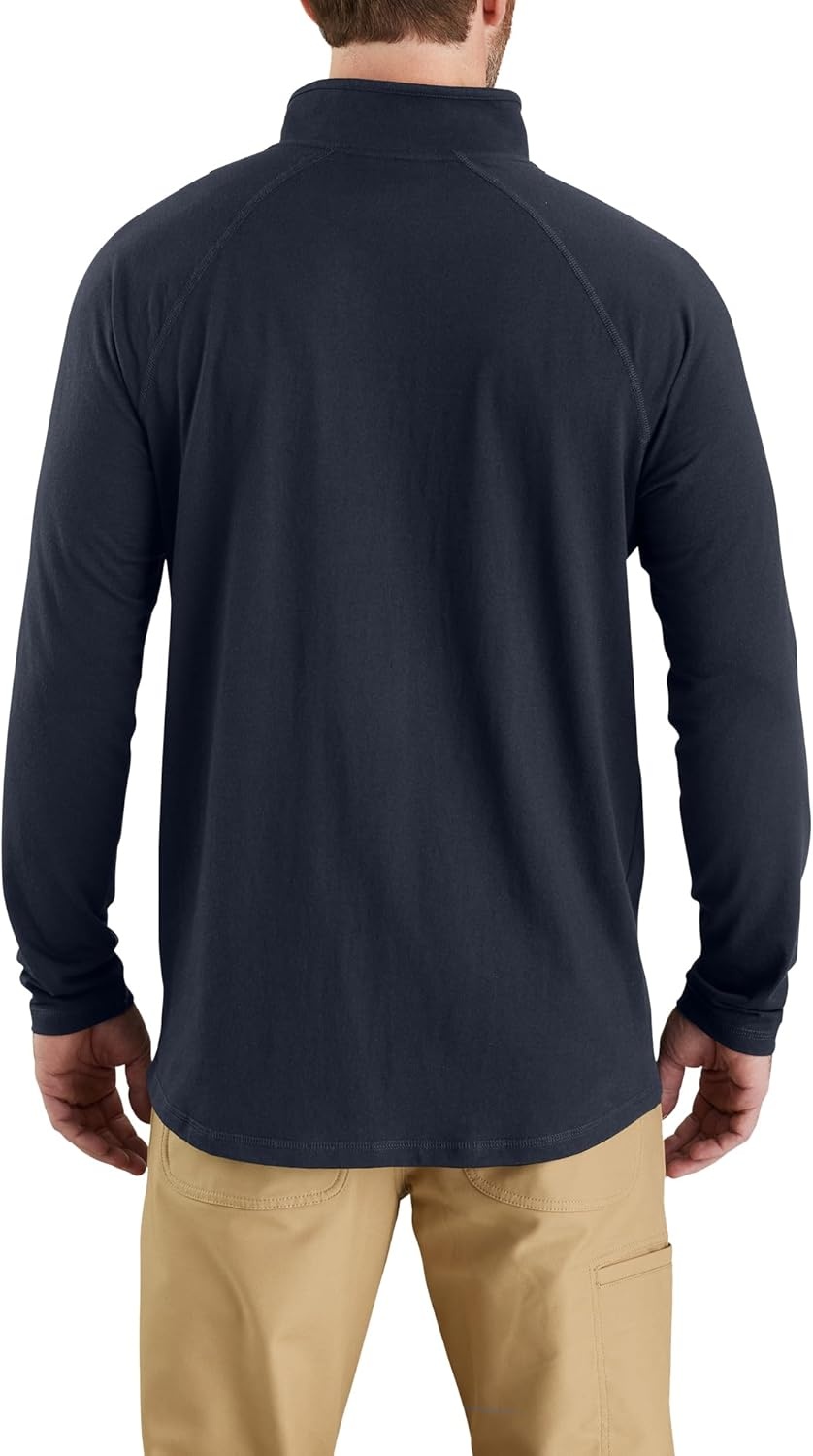 image:imageCarhartt Mens 104255 Force Relaxed Fit Quarter Zip Pocket TShirtNavy