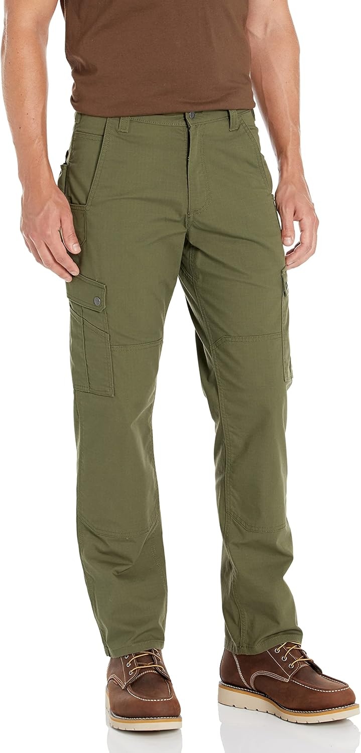 image:imageCarhartt Mens 105461 Rugged Flex Relaxed Fit Ripstop Cargo Work PantBasil