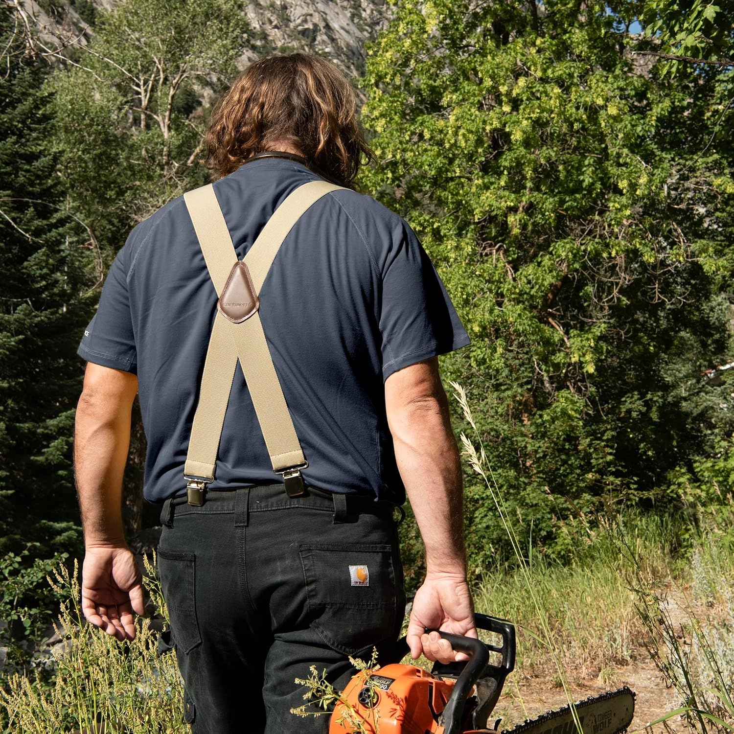 image:imageCarhartt Mens A0005520 Rugged Flex Elastic TwoTone SuspendersElastic Black