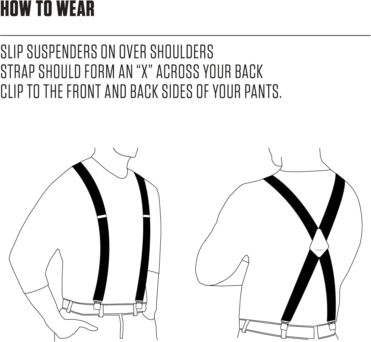 image:imageCarhartt Mens A0005520 Rugged Flex Elastic TwoTone SuspendersElastic Full Swing Side Clip Black