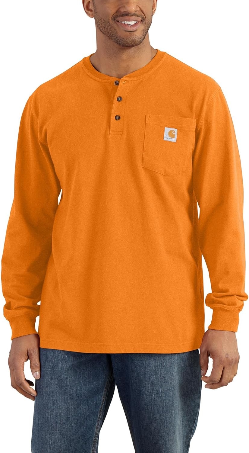 image:imageCarhartt Mens Dearborn Loose LS Henley TShirtMarmalade Heather