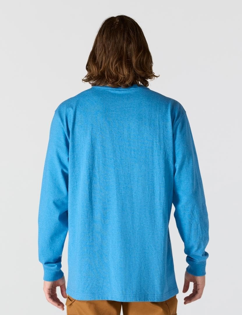 image:imageCarhartt Mens Dearborn Loose LongSleeve Logo TShirt CloseoutHorizon Blue Heather