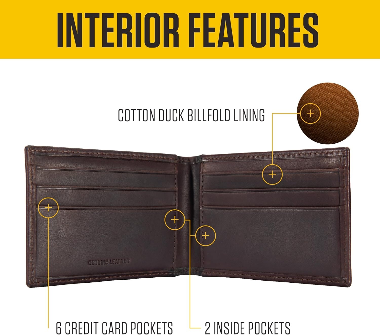 image:imageCarhartt Mens Durable Leather Wallets Available in Multiple StylesFront Pocket