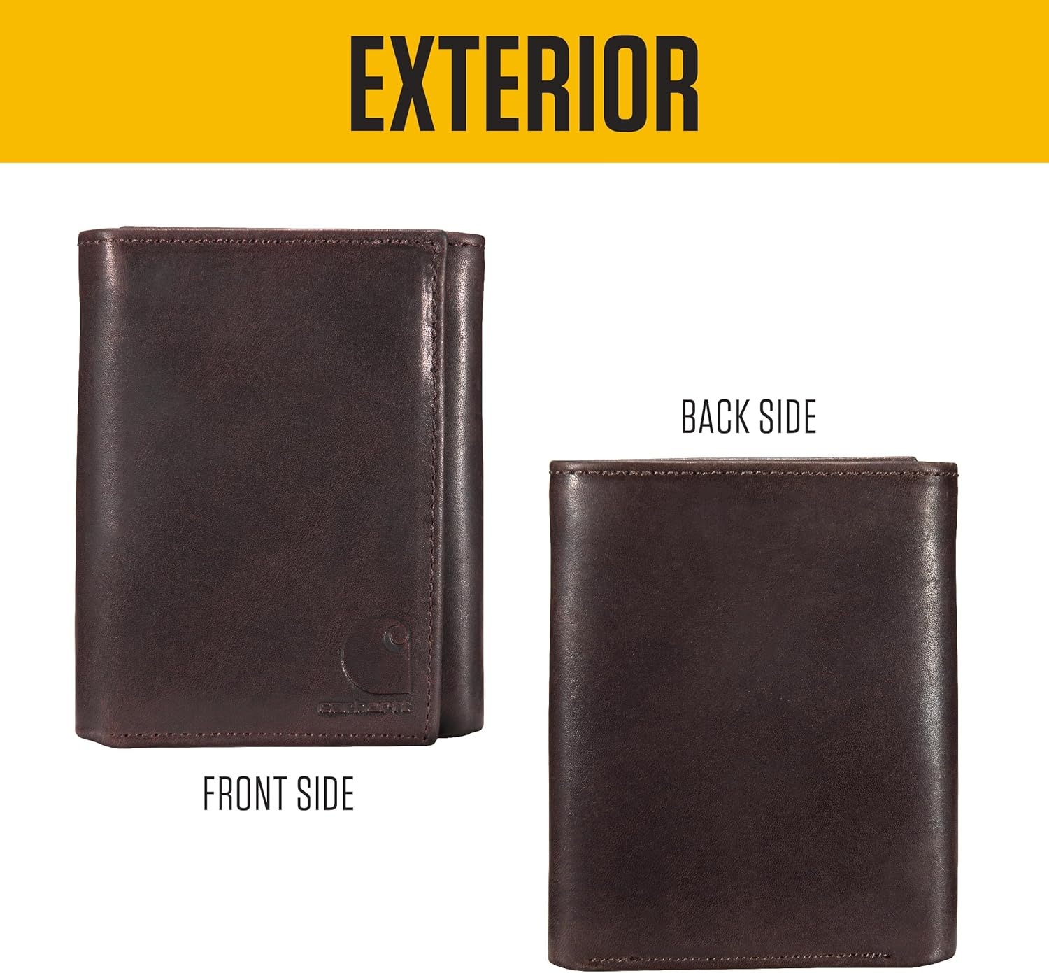 image:imageCarhartt Mens Durable Leather Wallets Available in Multiple StylesTrifold