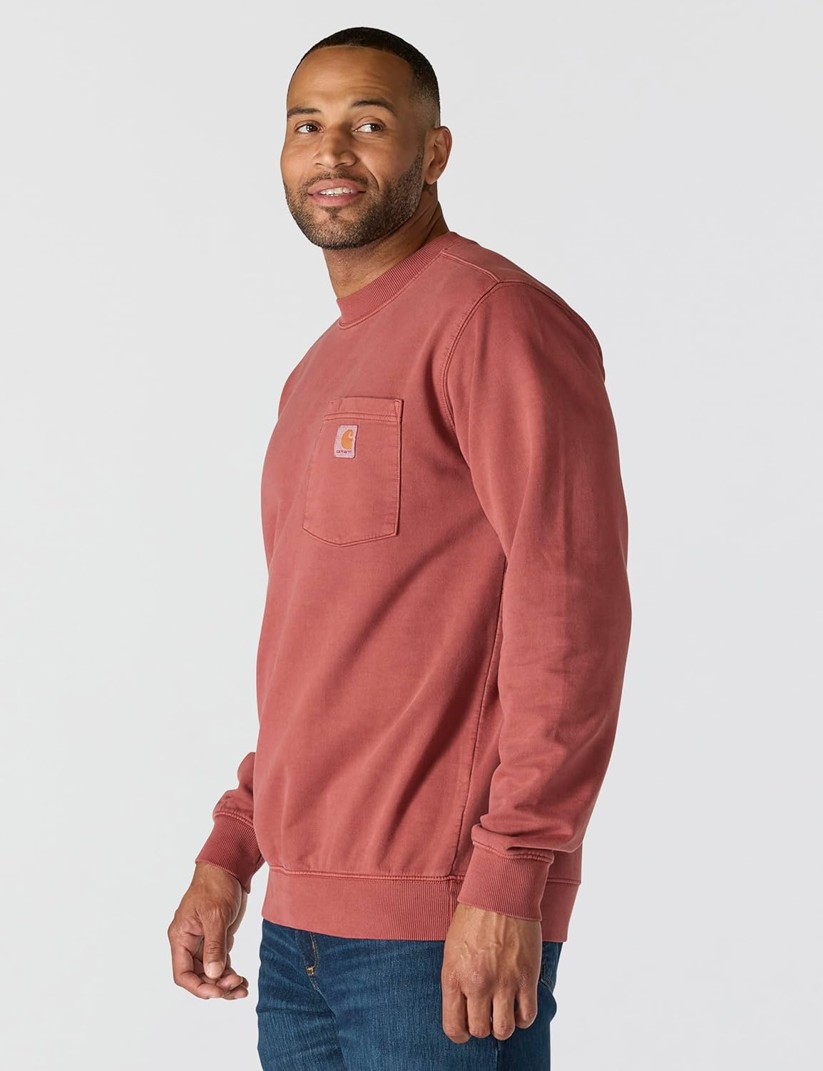 image:imageCarhartt Mens Durham Garment Dyed Crewneck SweatshirtDark Spice Red