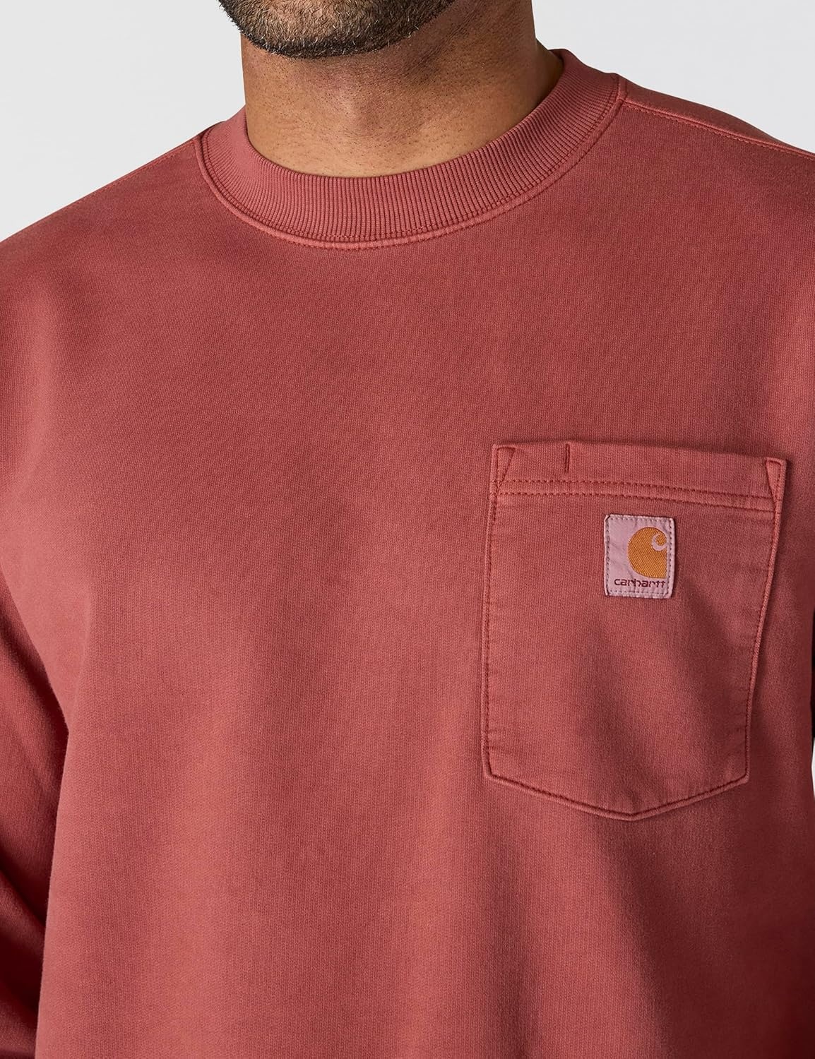image:imageCarhartt Mens Durham Garment Dyed Crewneck SweatshirtDark Spice Red