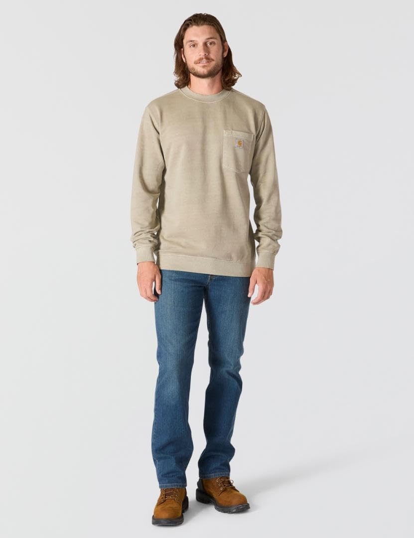 image:imageCarhartt Mens Durham Garment Dyed Crewneck SweatshirtGreige