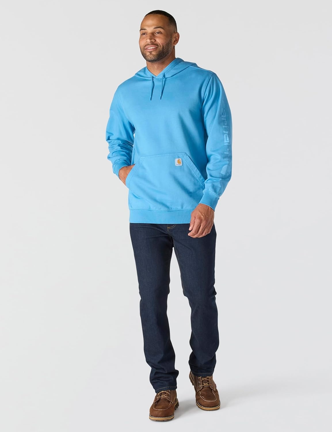 image:imageCarhartt Mens Durham Garment Dyed Logo SweatshirtHorizon Blue