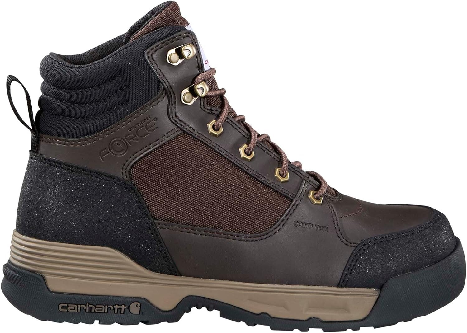 image:imageCarhartt Mens Force HD 6 Composite Toe Work Boot SlipResistant EH Rated FastDry LiningDark Brown