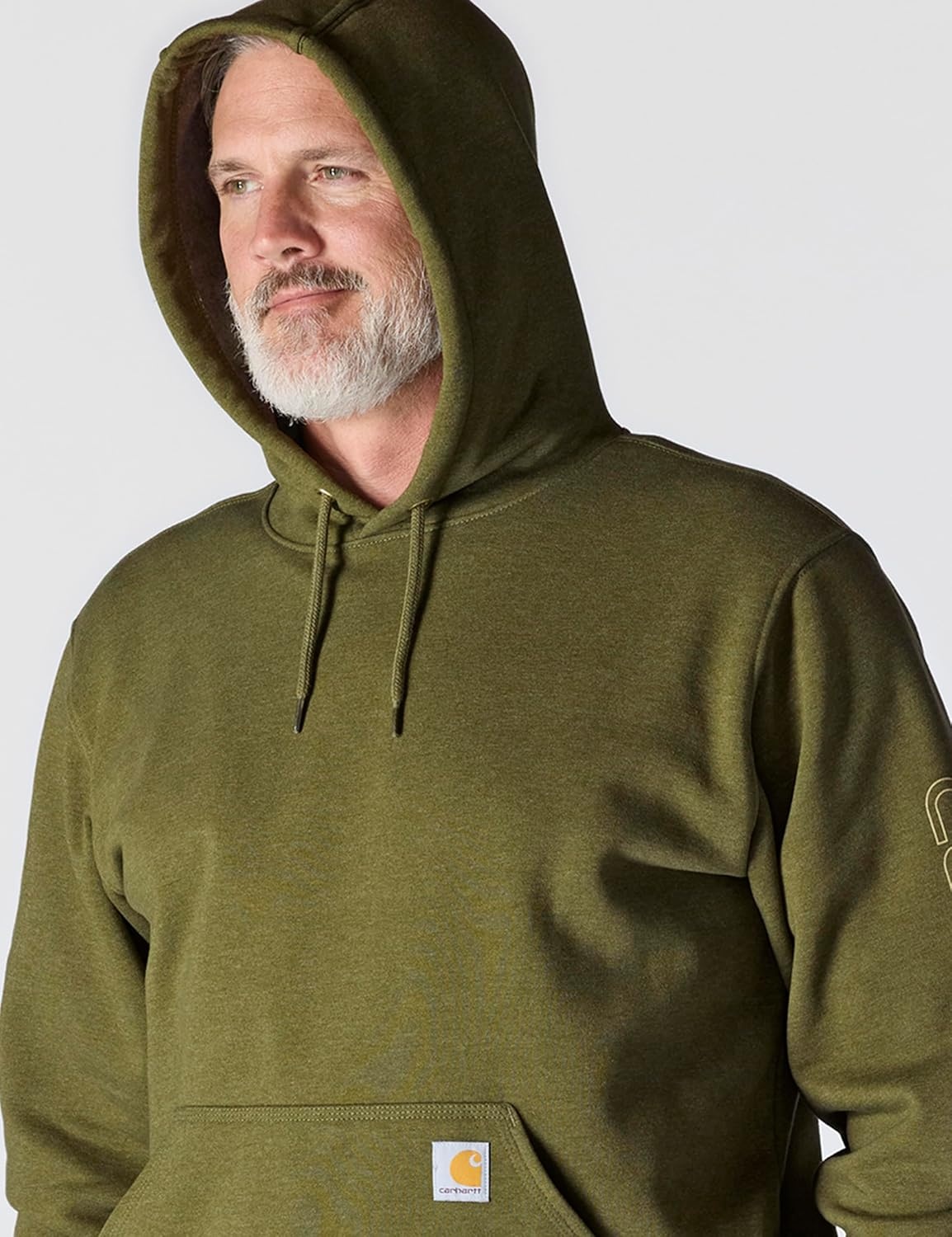 image:imageCarhartt Mens Iconic K288 Logo Sweatshirt CloseoutDark Bronzed Green Heather
