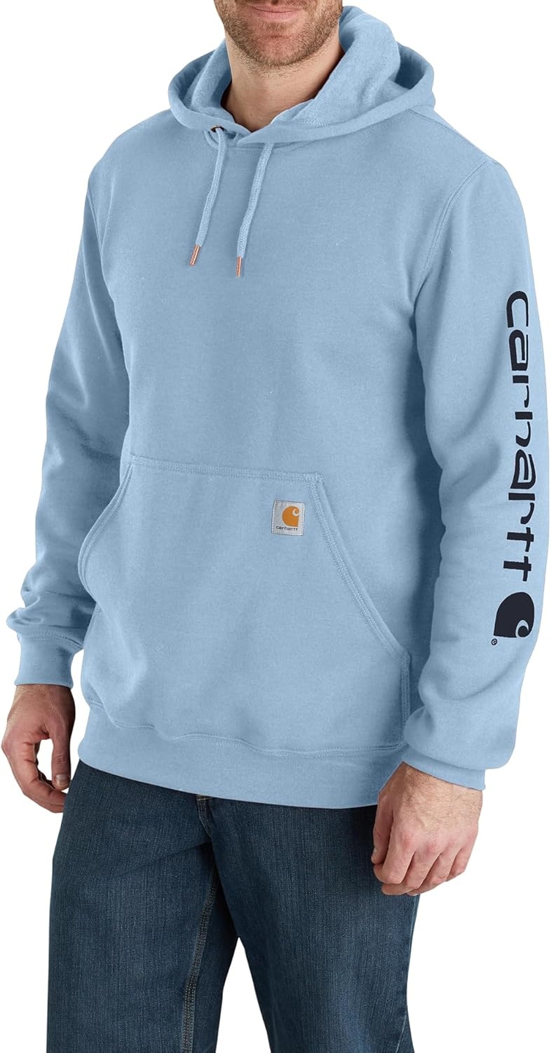 image:imageCarhartt Mens Iconic K288 Logo Sweatshirt CloseoutFog Blue