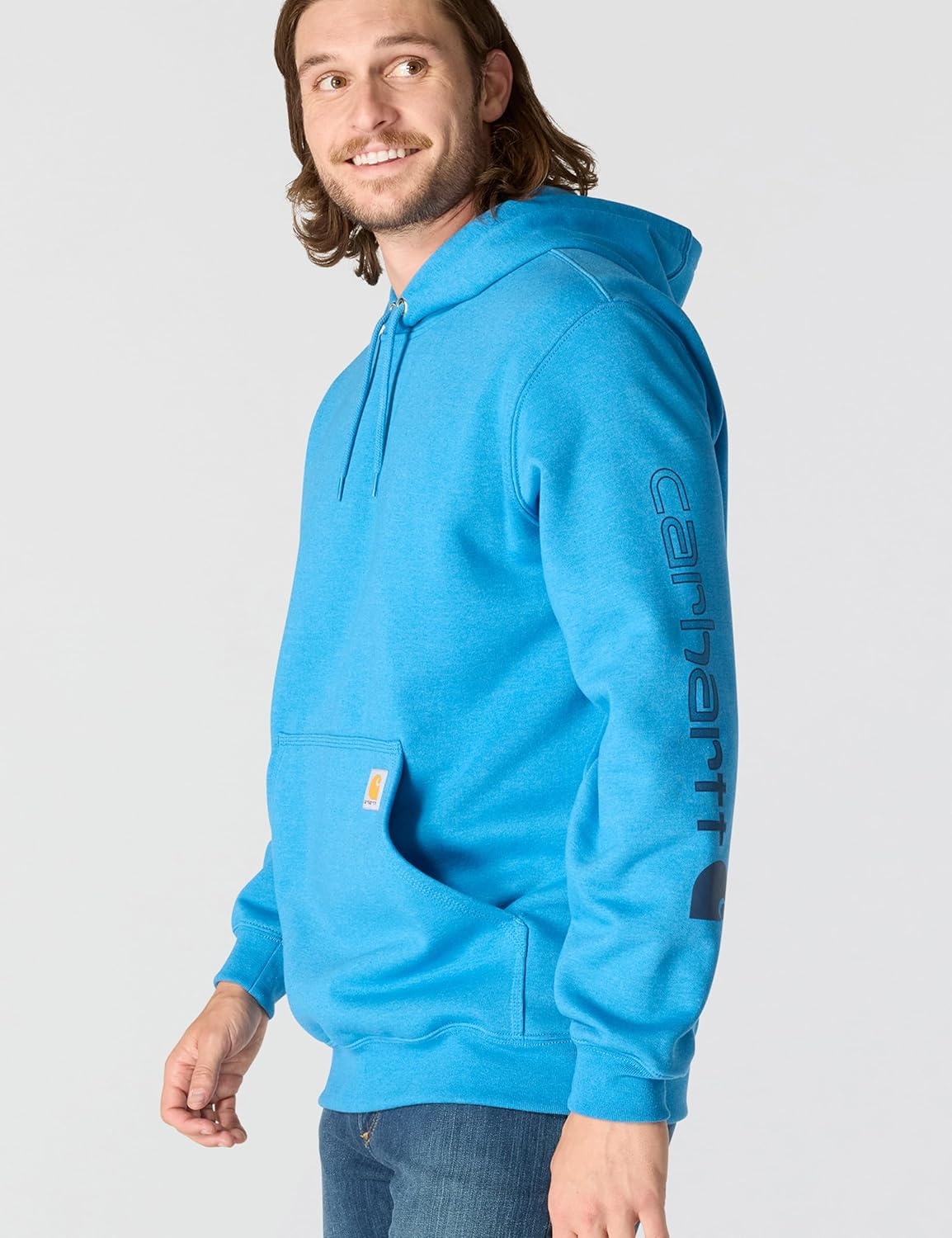 image:imageCarhartt Mens Iconic K288 Logo Sweatshirt CloseoutHorizon Blue Heather