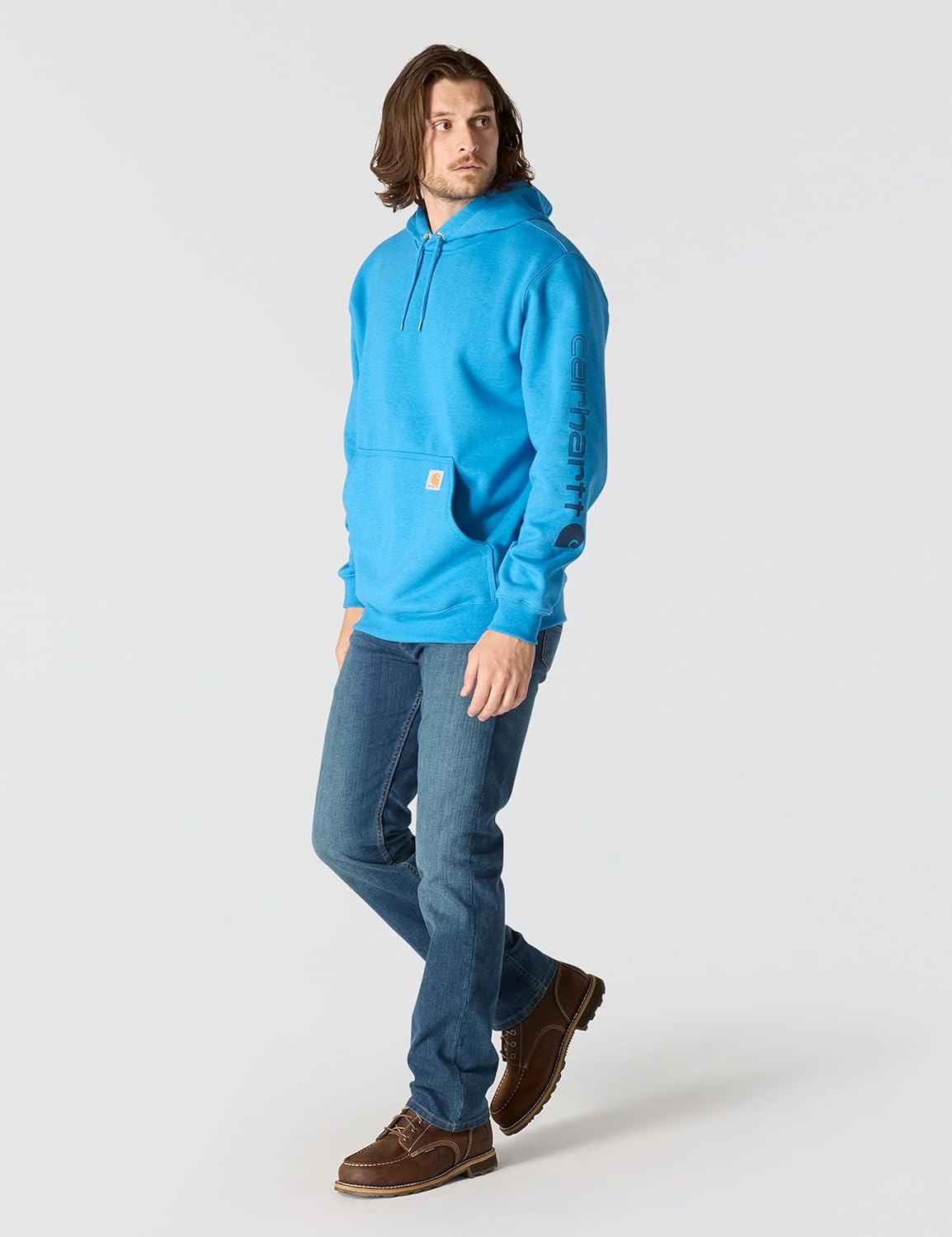 image:imageCarhartt Mens Iconic K288 Logo Sweatshirt CloseoutHorizon Blue Heather